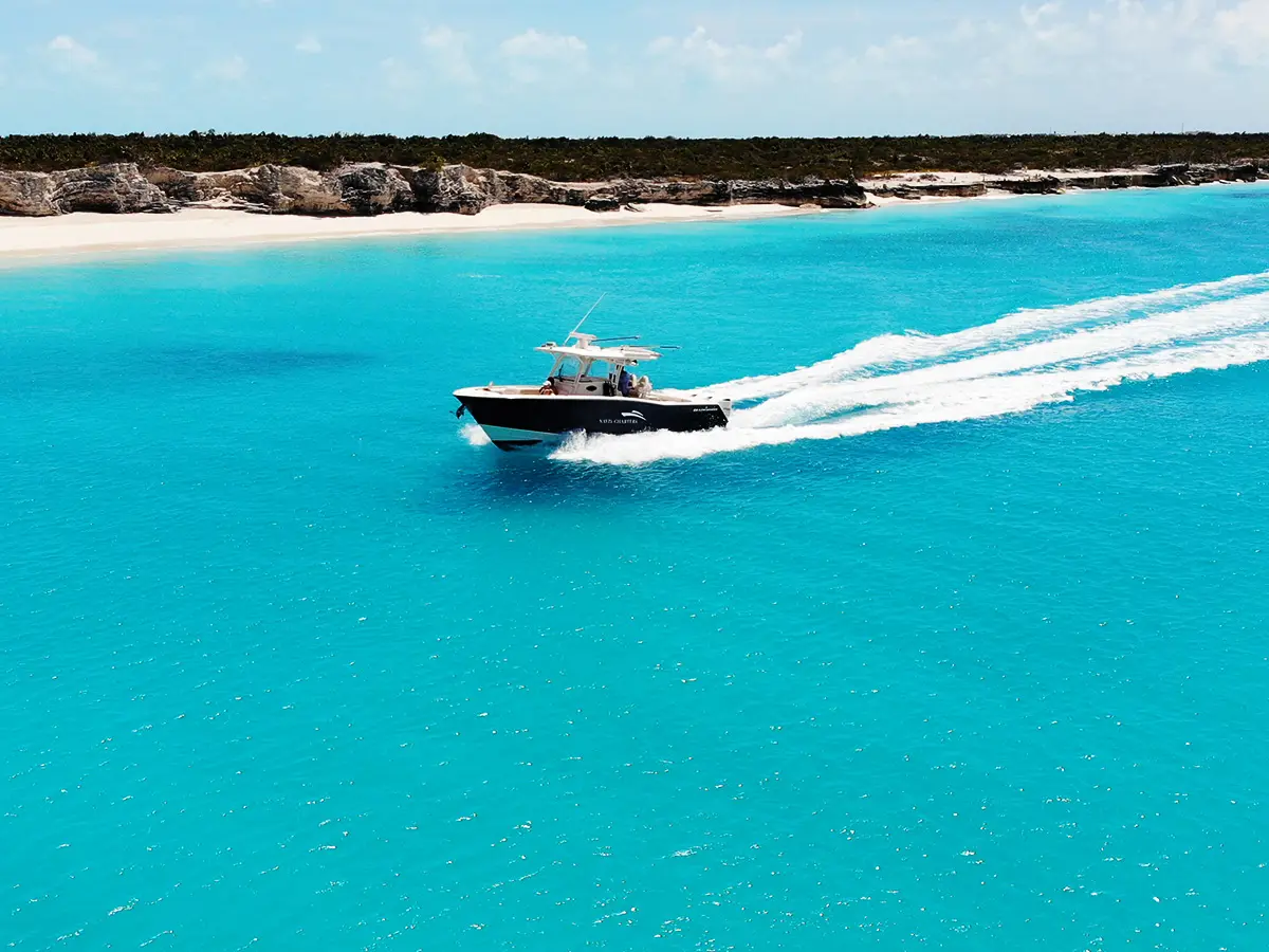 Sweet T running fast along the West Caicos coast